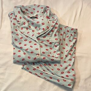 Kate Spade brushed jersey lip print pajama set